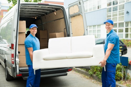 Packing materials and organised moving boxes prepared for a Knightsbridge property