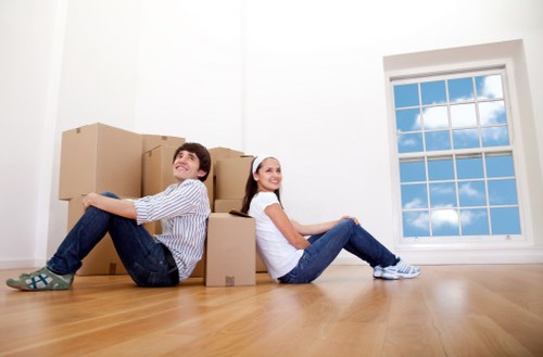 Careful loading for a small move in a Knightsbridge street